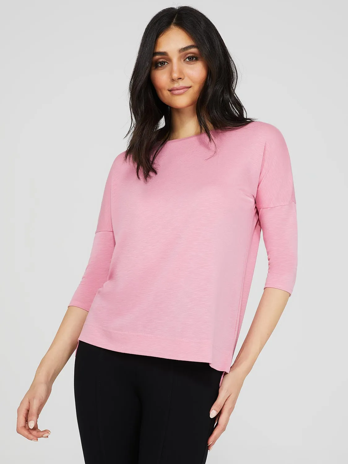 3/4 Dolman Sleeve Round Neck Long Top