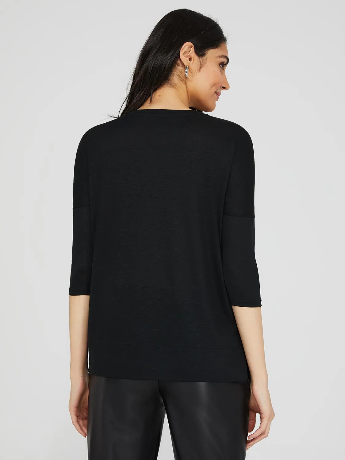 3/4 Dolman Sleeve Round Neck Long Top