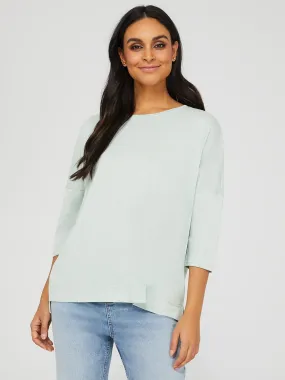 3/4 Dolman Sleeve Round Neck Long Top