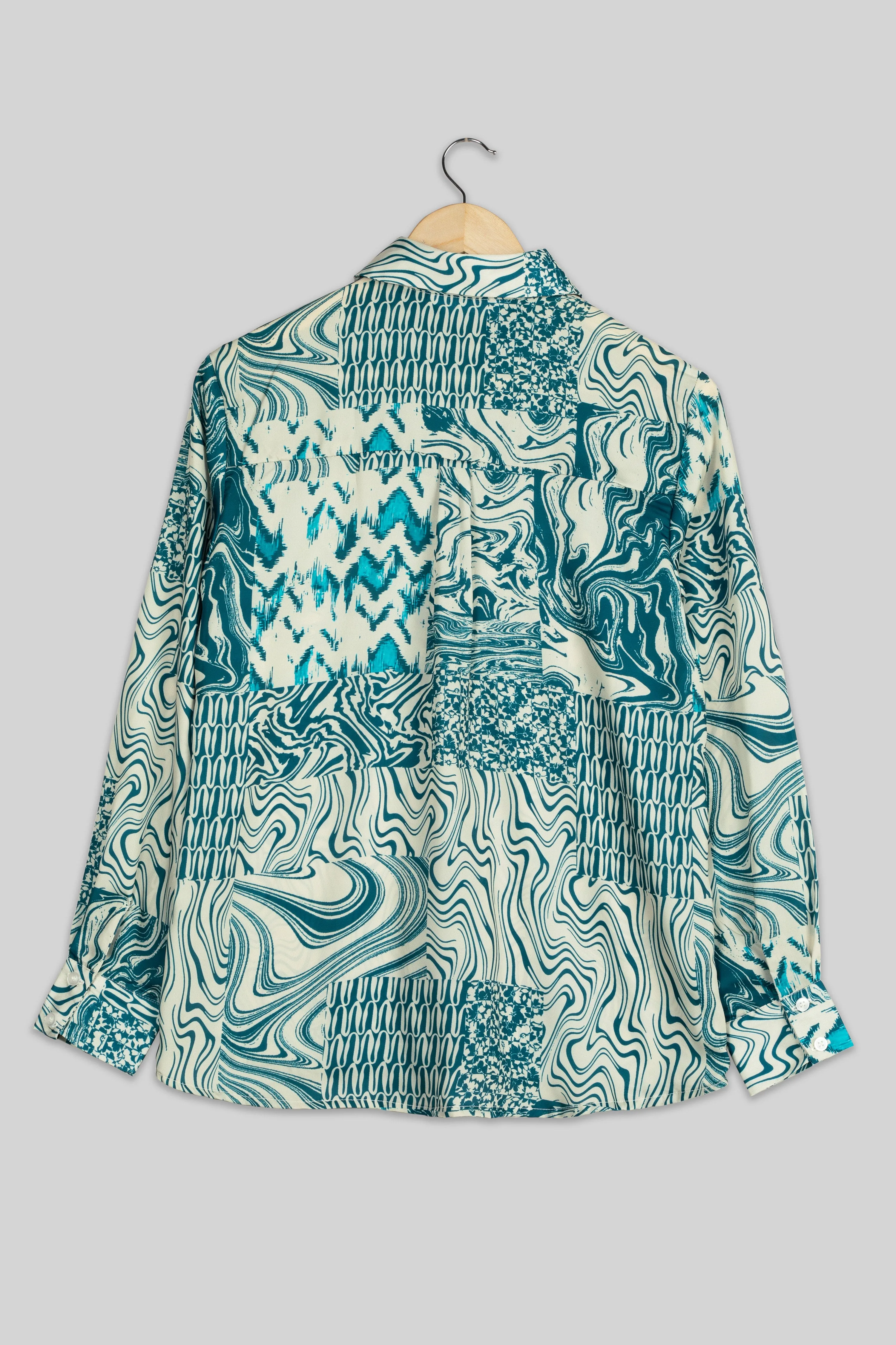 Abstract Beige Shirt For Women