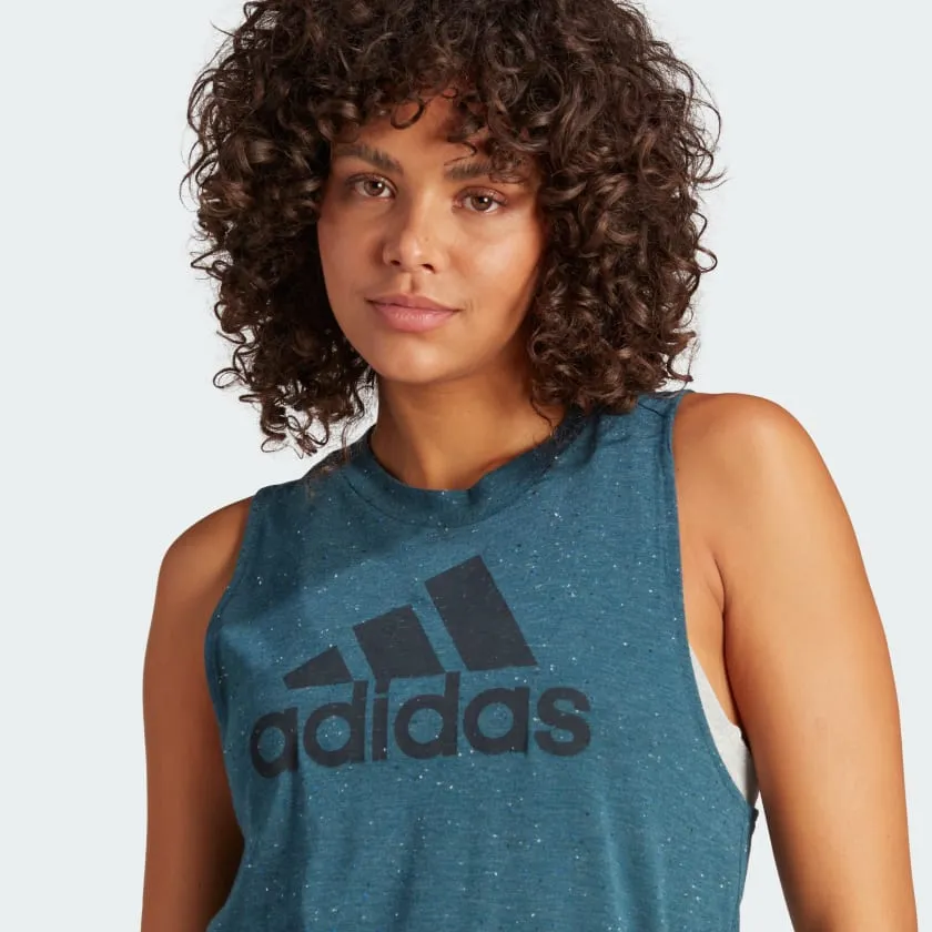 ADIDAS WOMEN'S FUTURE ICONS WINNERS 3.0 BLUE SINGLET