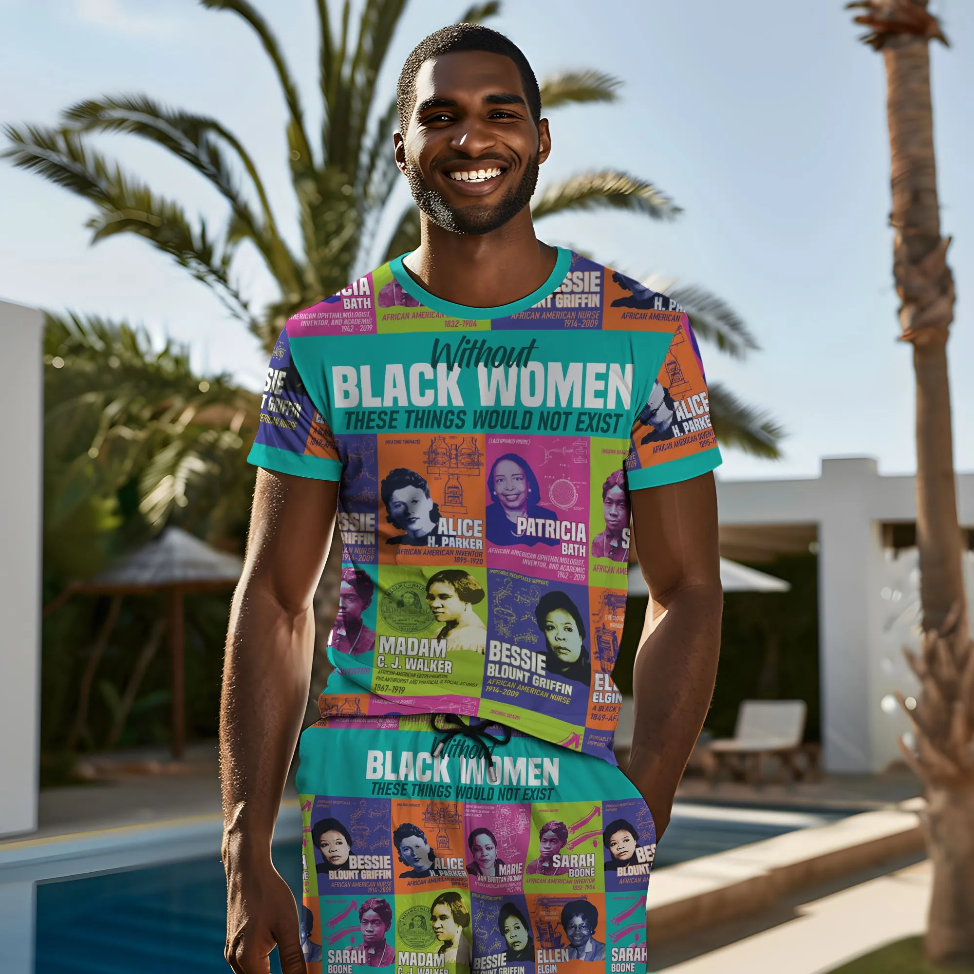 African Women Inventors T-shirt and Shorts Set