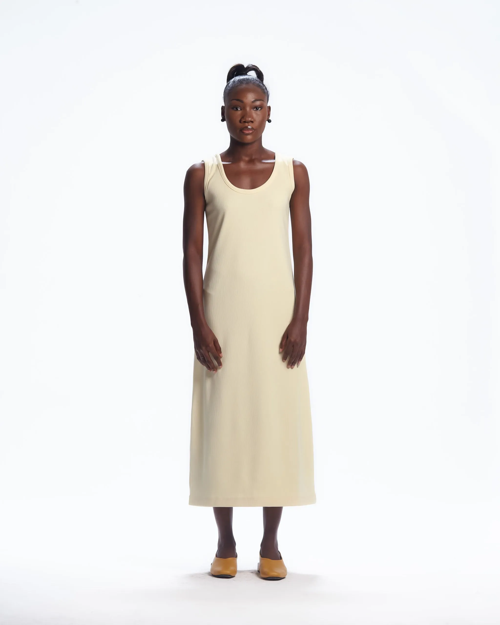 AJABENG Enyonam Cream Back Belt Dress