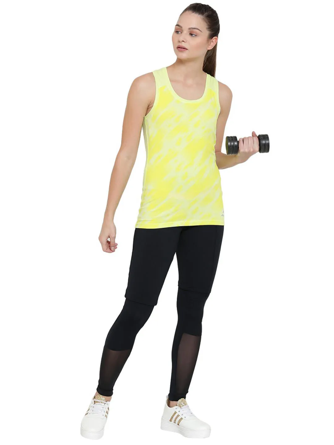 Alcis Full Print Yellow Tank Top