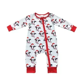 Baby Romper - Christmas - Santa Cow Zip Western Farm