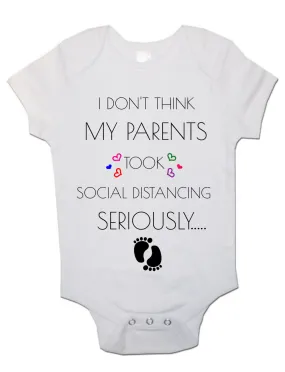 Baby Vest Bodysuit Grow My Parents Took Social Distancing Seriously Newborn Gift