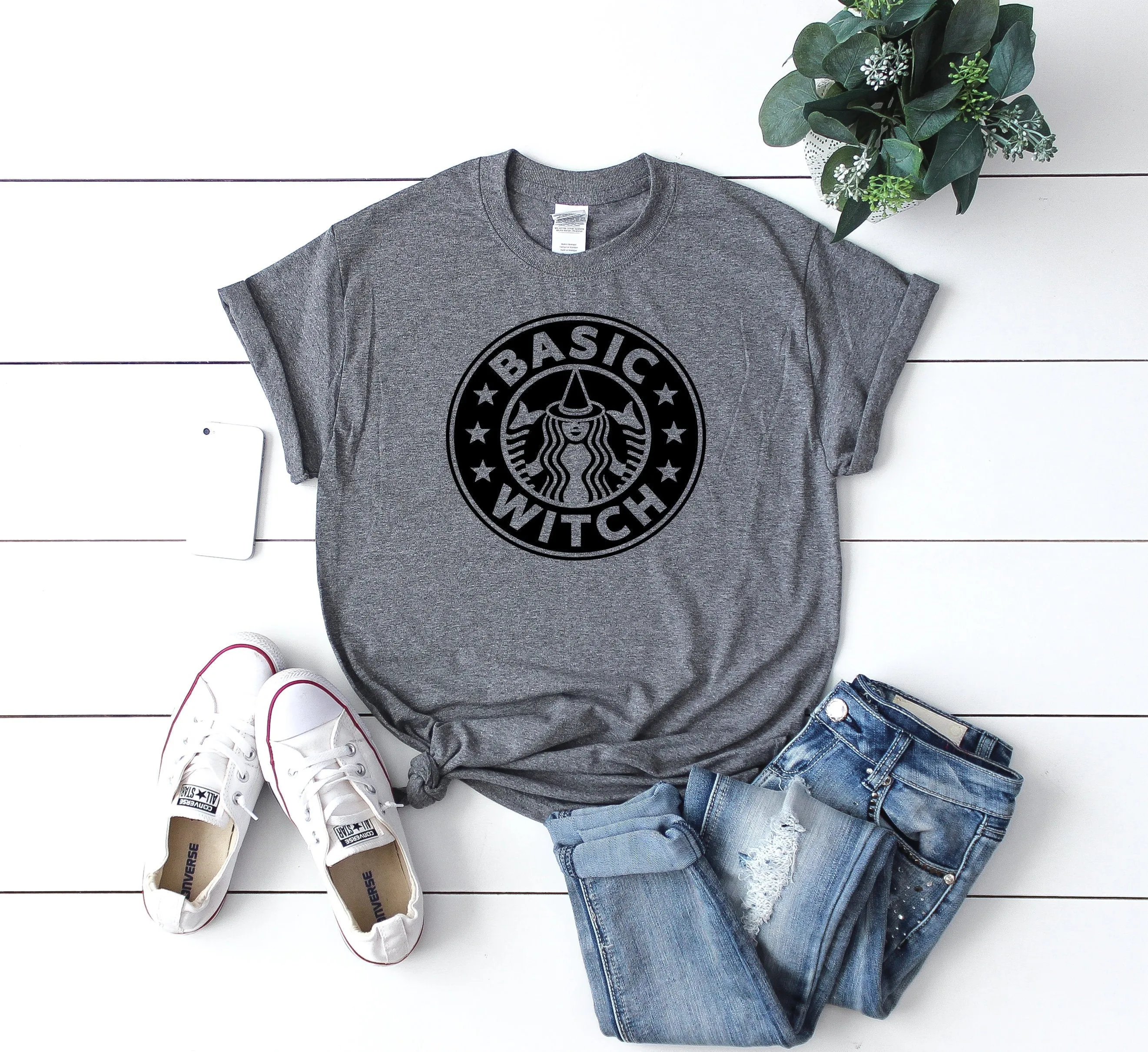 Basic witch tee - Womens Fall Tee - Womens Fall Shirt - Fall Shirt Women - cute fall shirt women - fall tshirt for women - halloween shirt