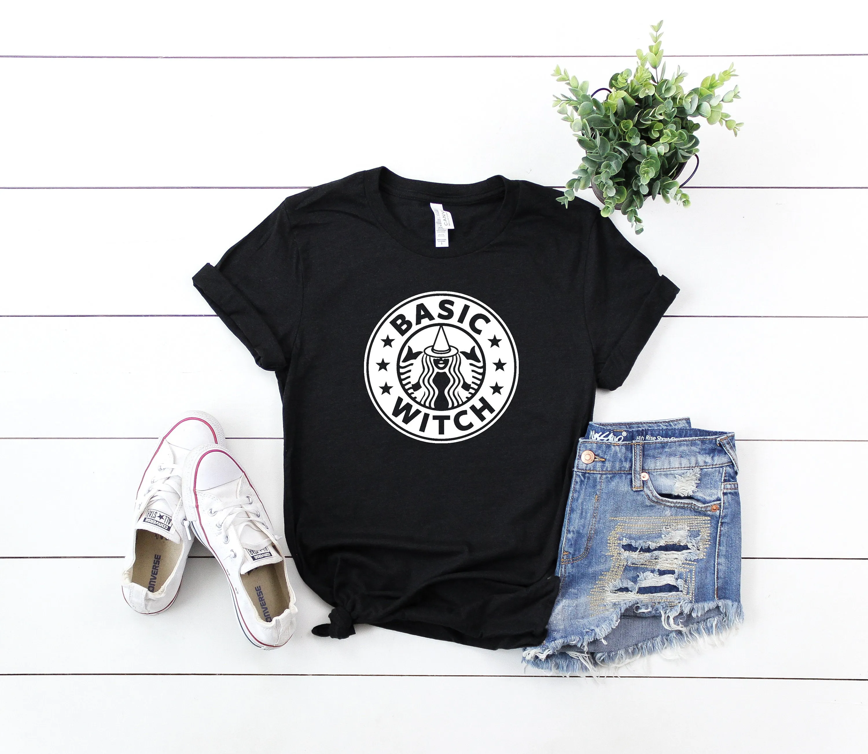 Basic witch tee - Womens Fall Tee - Womens Fall Shirt - Fall Shirt Women - cute fall shirt women - fall tshirt for women - halloween shirt