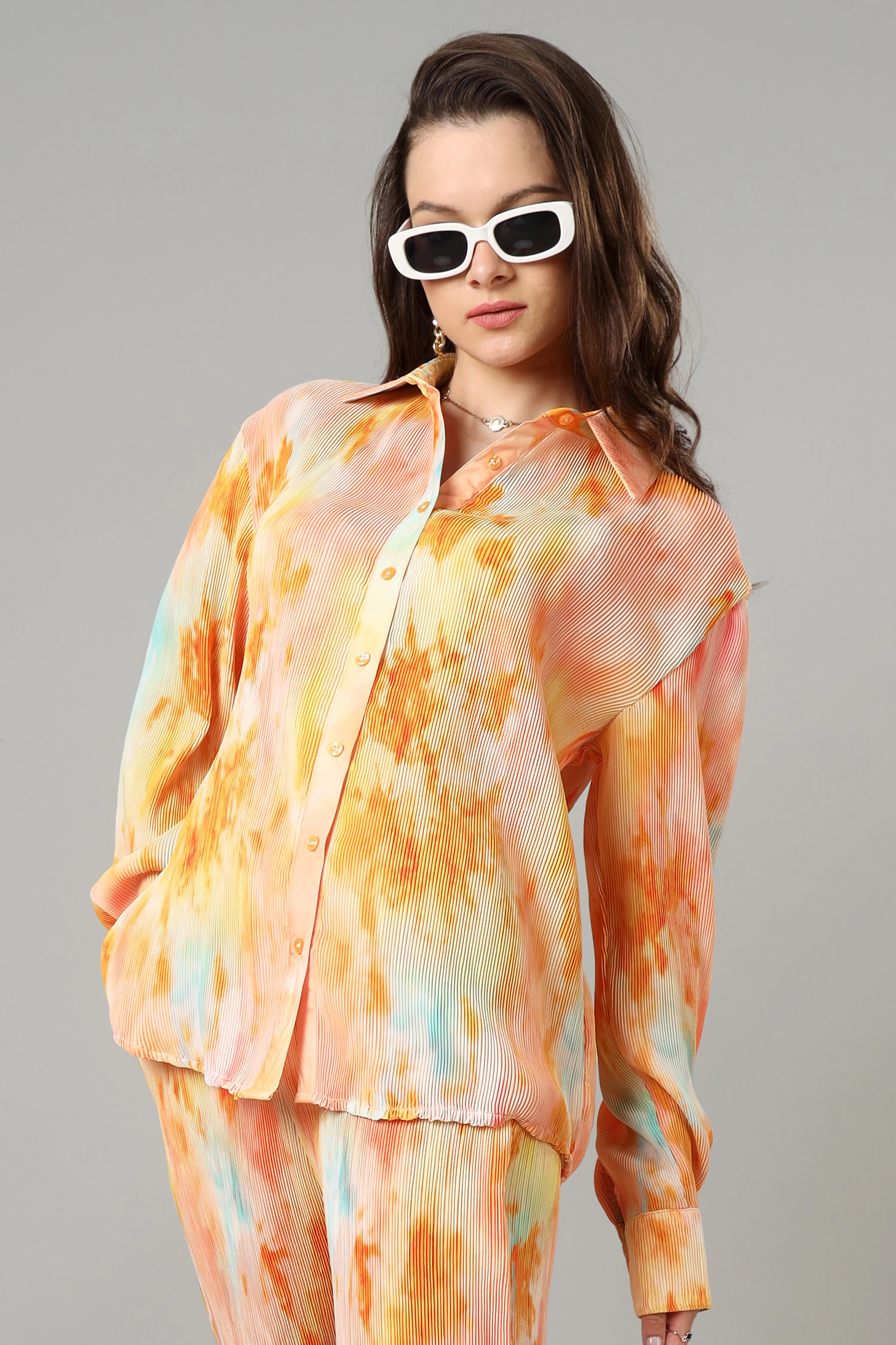 Bestselling Tie Dye Pleated Shirt For Women