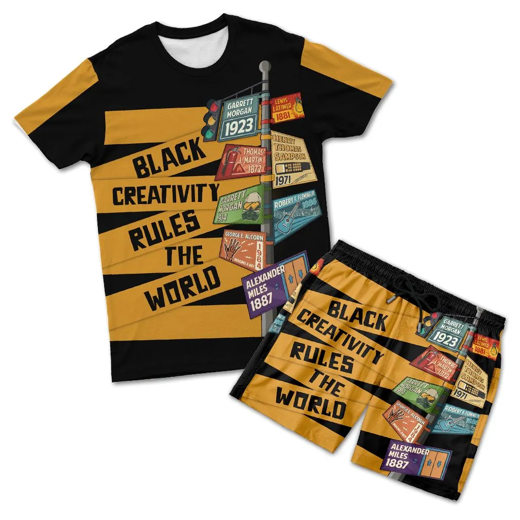 Black Creativity Rules The World T-shirt and Shorts Set