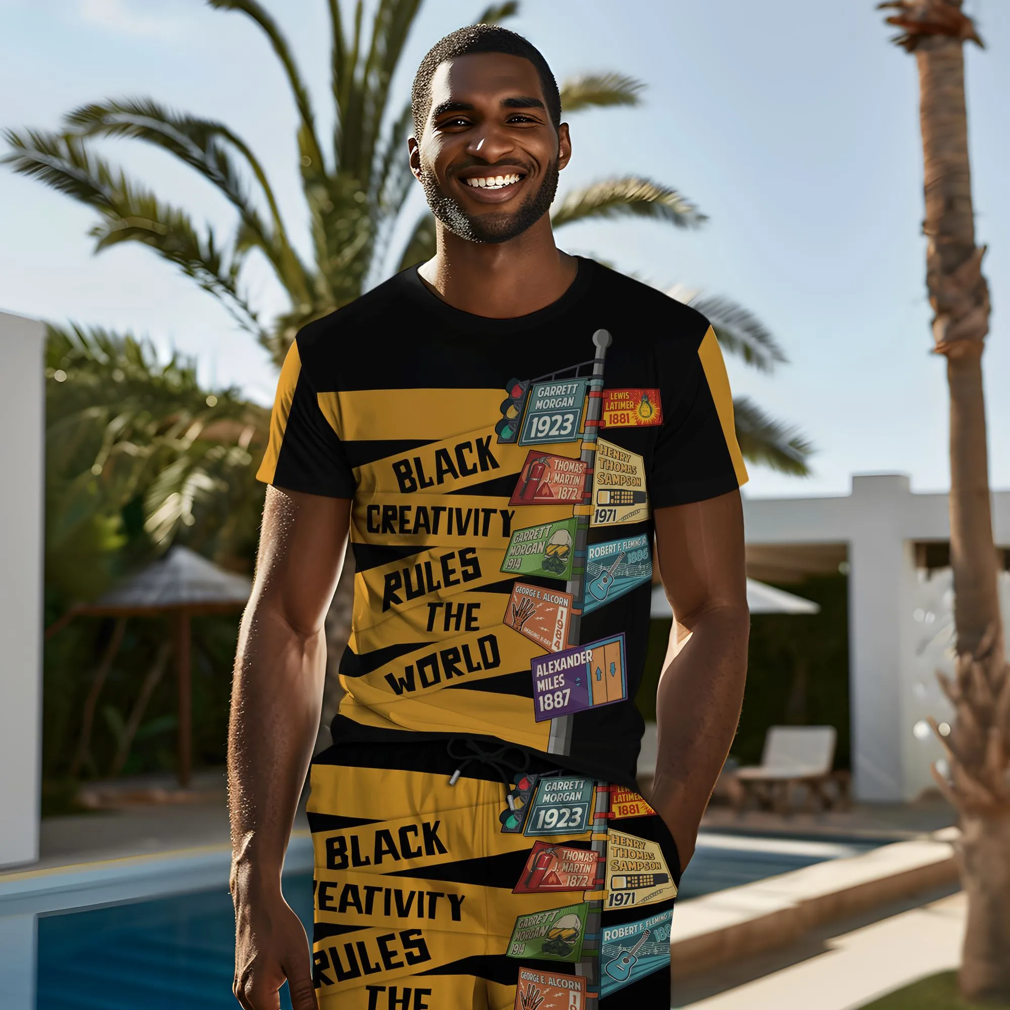 Black Creativity Rules The World T-shirt and Shorts Set