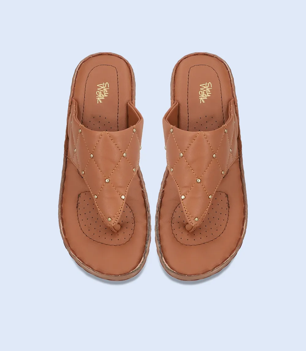 BW7532-BROWN-Women Comfort Chappal