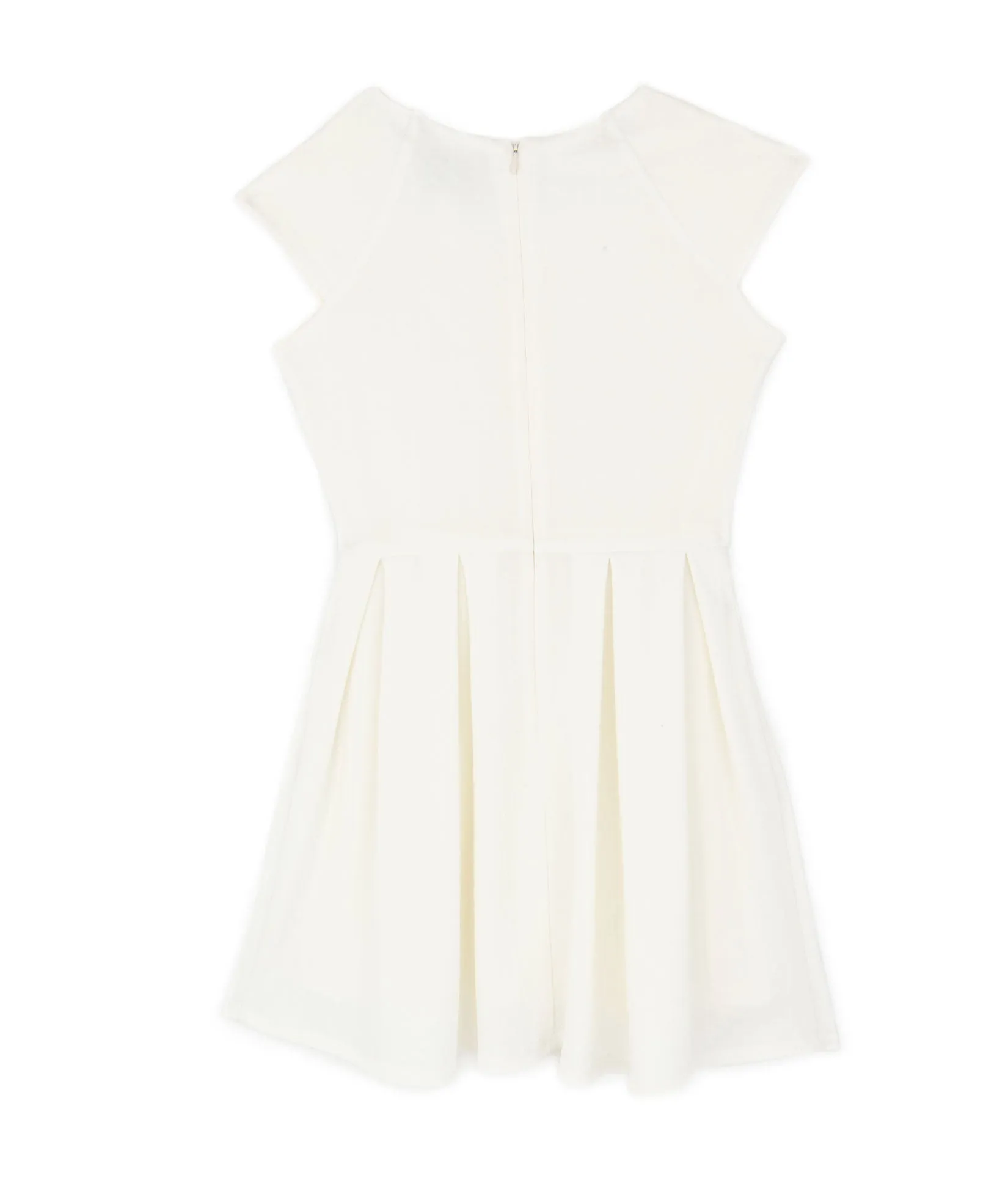 By Debra Juniors Ivory Textured Cap Sleeve Dress