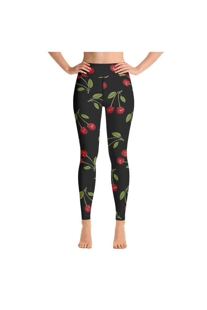 Cherry Print Yoga Leggings