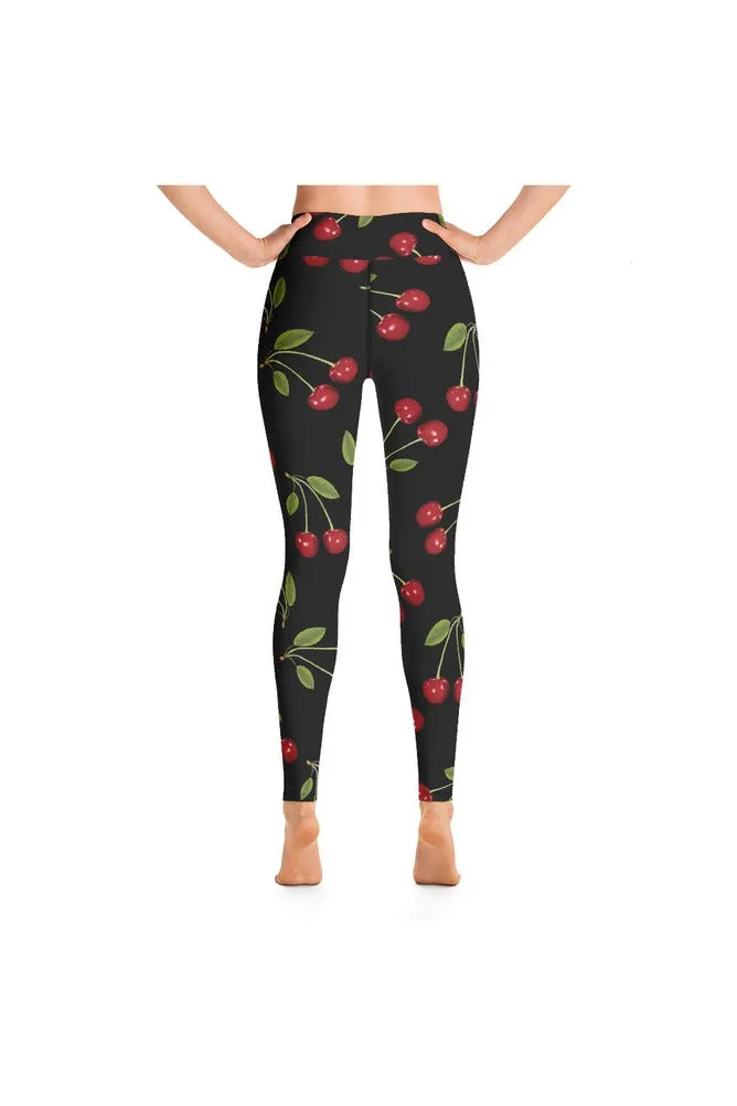 Cherry Print Yoga Leggings