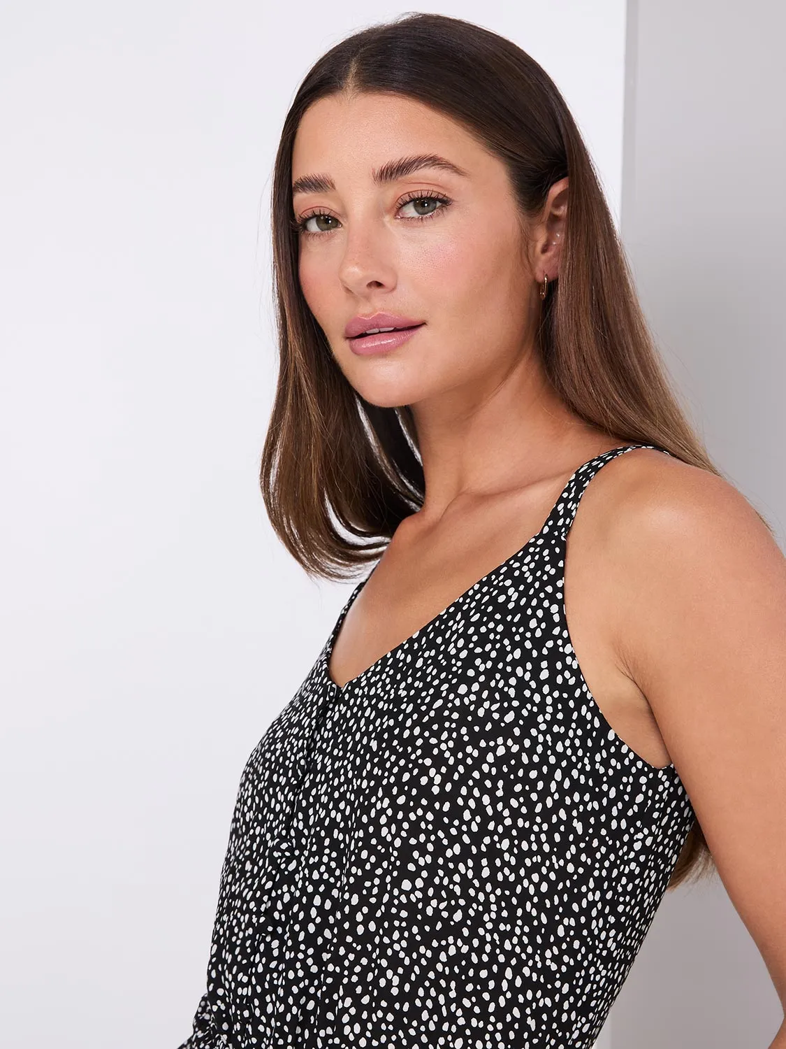 Chiffon Polka Dot Peplum Top