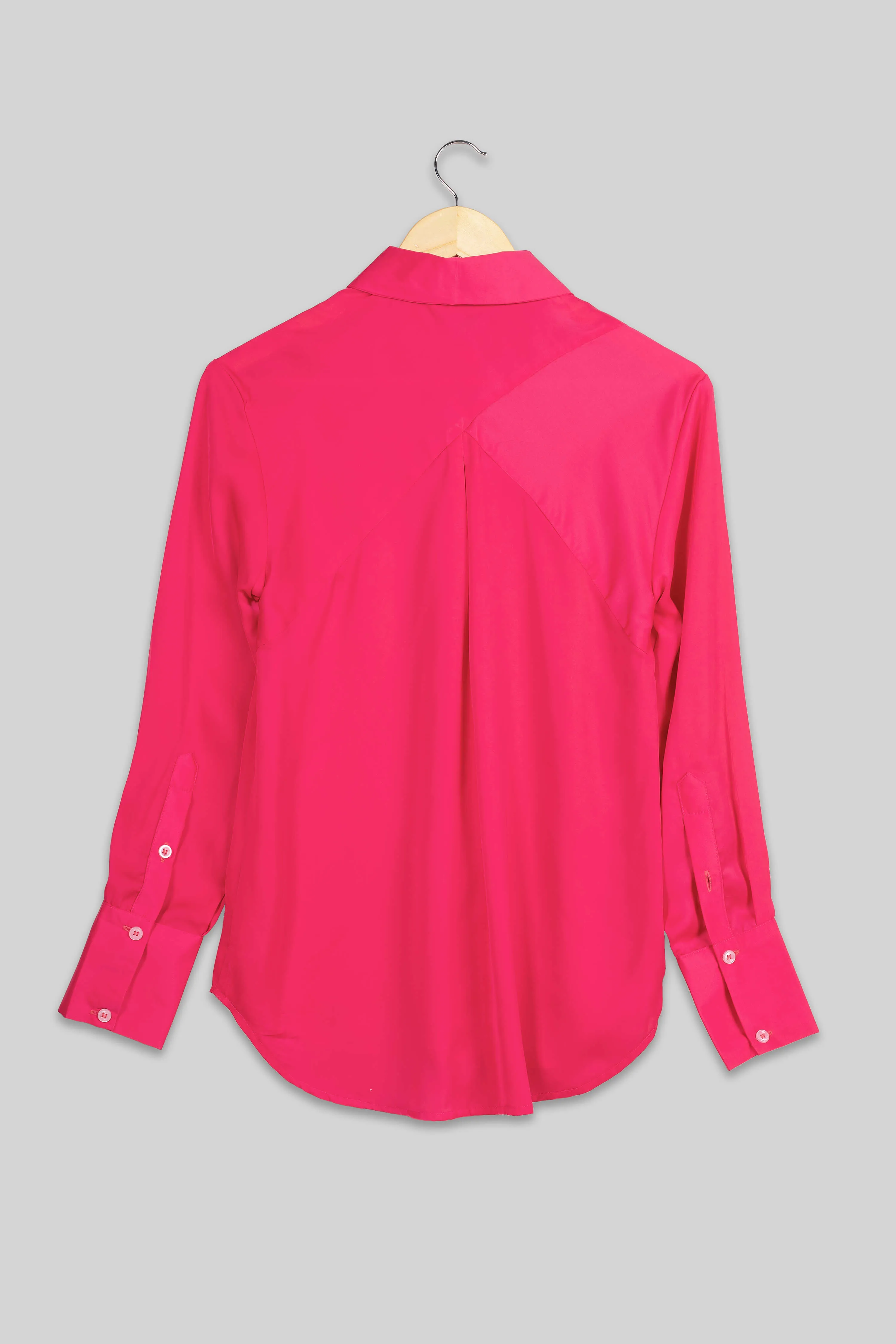 Classic Hot Pink Formal Shirt For Women