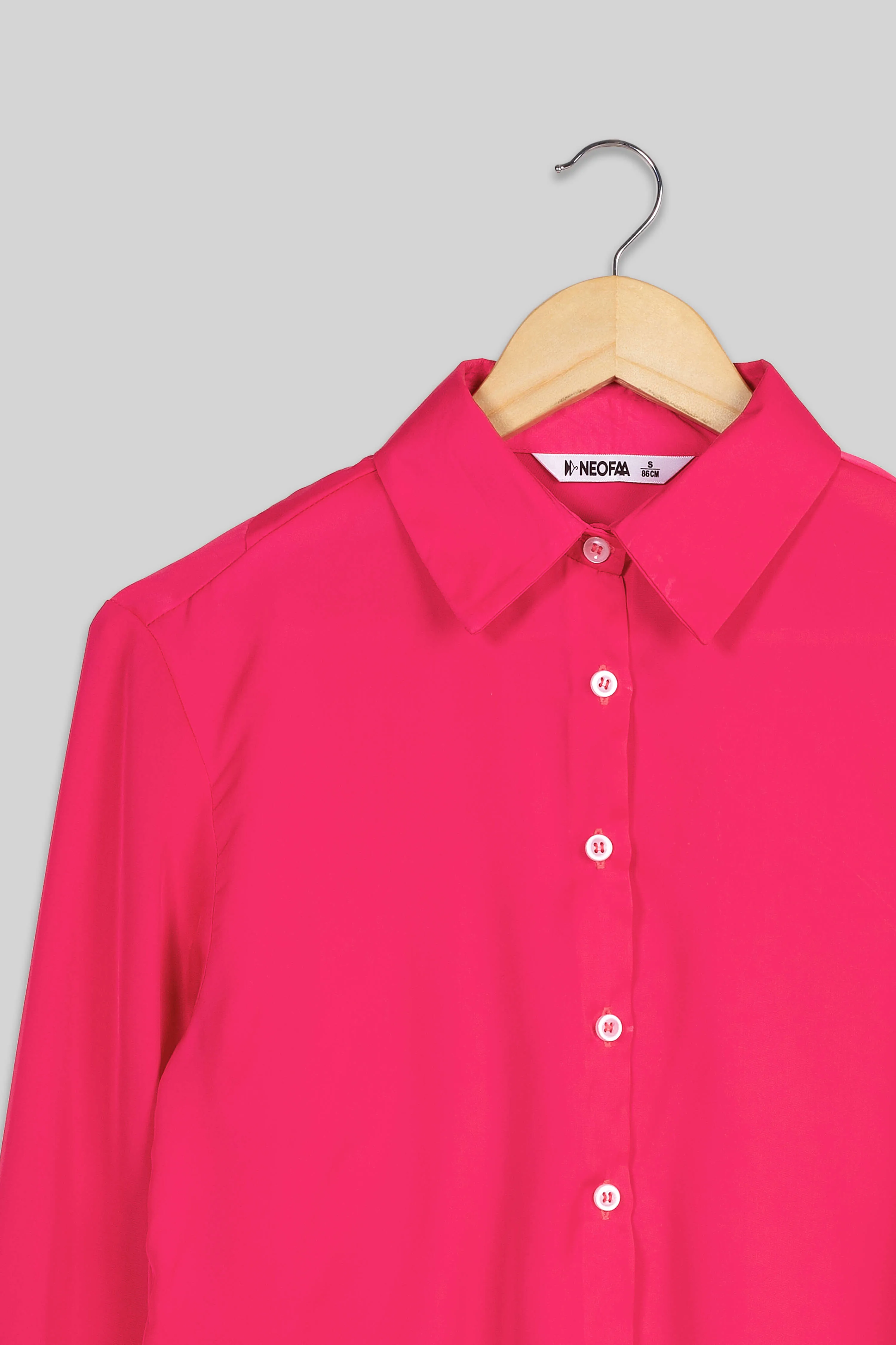 Classic Hot Pink Formal Shirt For Women