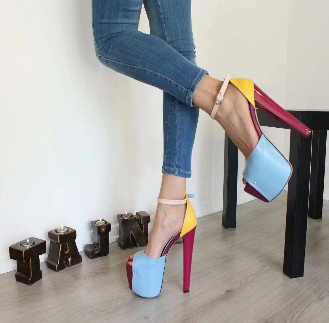 Color Block  High Heel Platforms