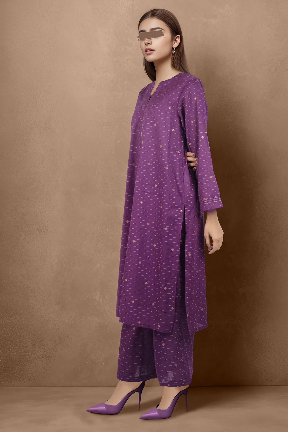 Cotton Jacquard Stitched 2 Piece (Shirt/Trouser)