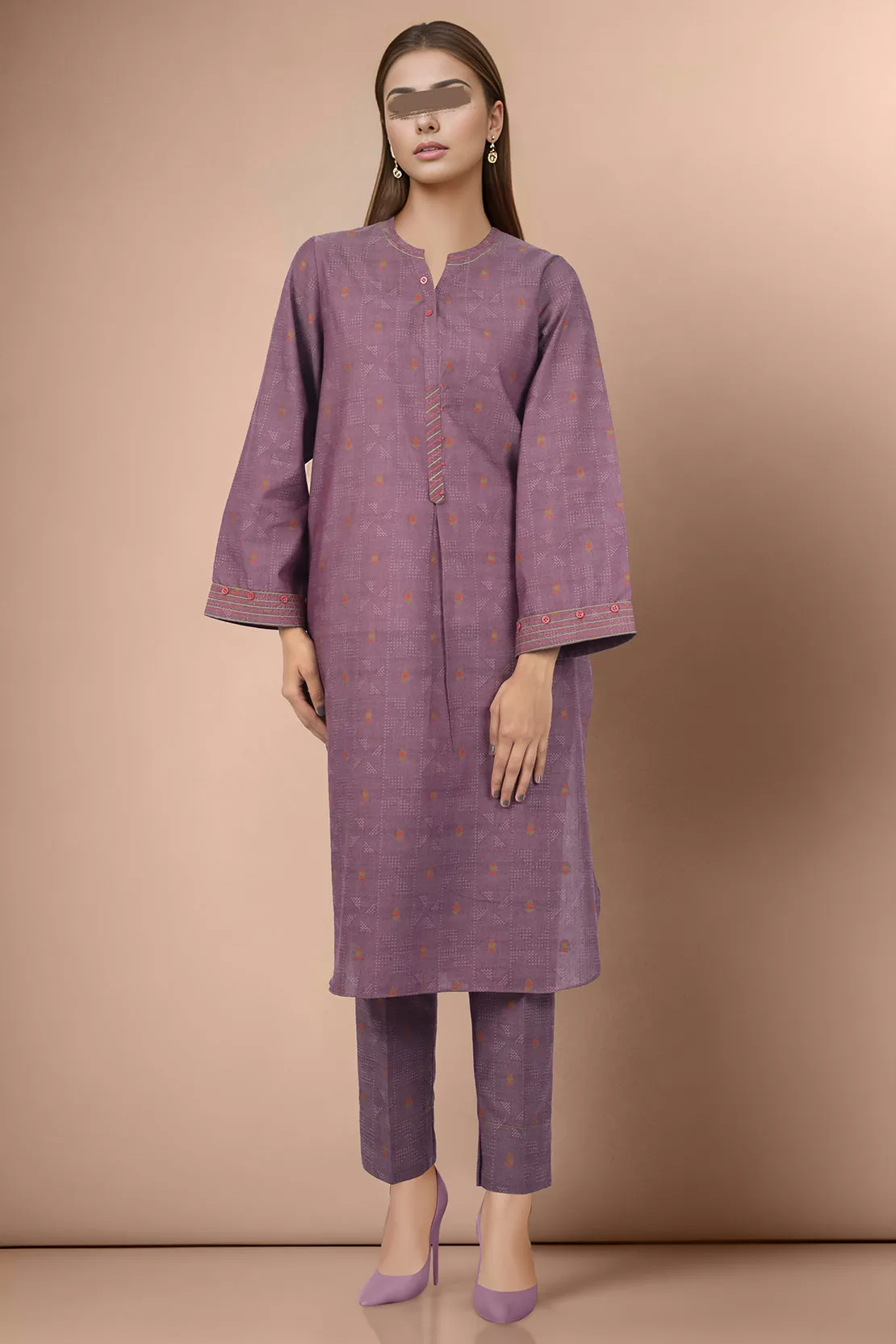 Cotton Jacquard Stitched 2 Piece (Shirt/Trouser)