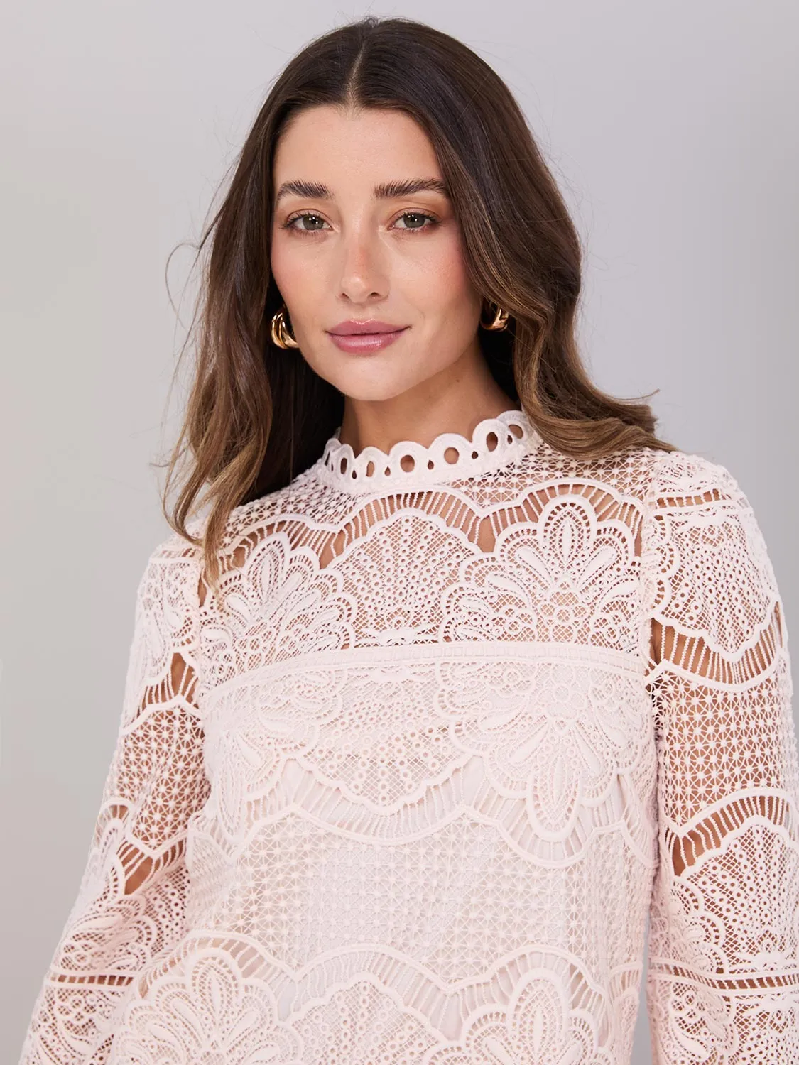 Crochet Balloon Sleeve Top