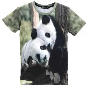 Cuddling Panda Bears All Over Print Graphic Tee T-Shirts | DOTOLY