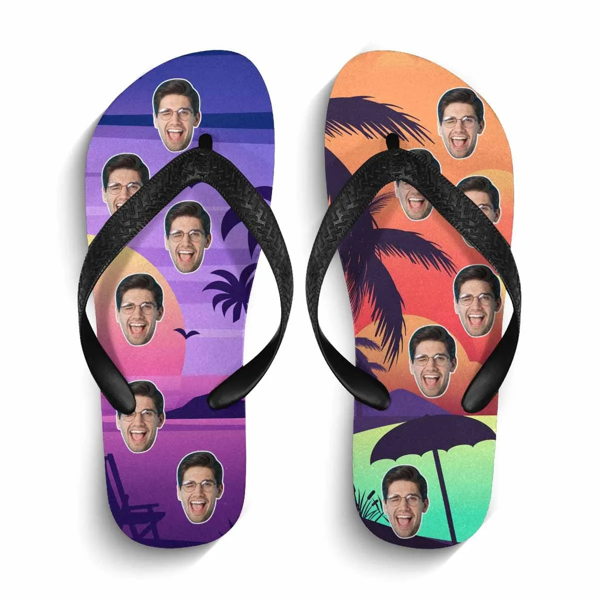 Custom Face Summer Beach Flip Flops For Both Man And Woman Funny Gift For Vacation,Wedding Ideas For Guests