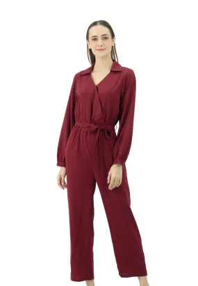 DAISY BY VOIR Buttoned Front Self Belted Jumpsuit