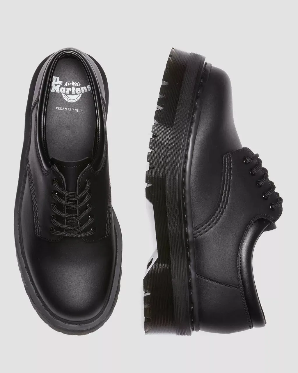 Dr Martens - Vegan 8053 Felix Quad Mono Black Platform Shoes 31176001