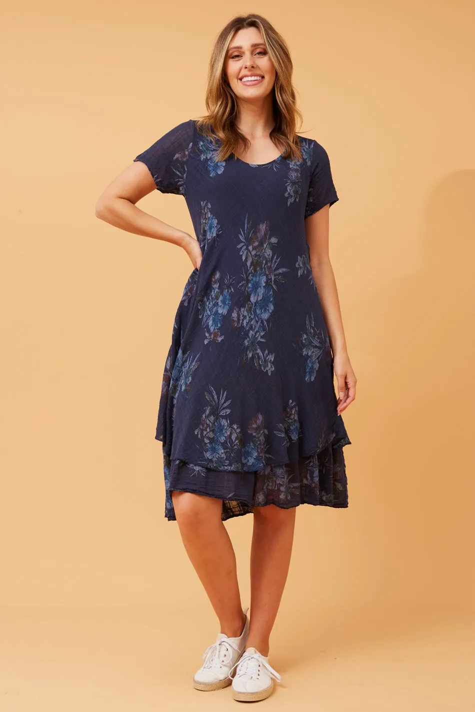 ELECTRA DOUBLE LAYER FLORAL DRESS