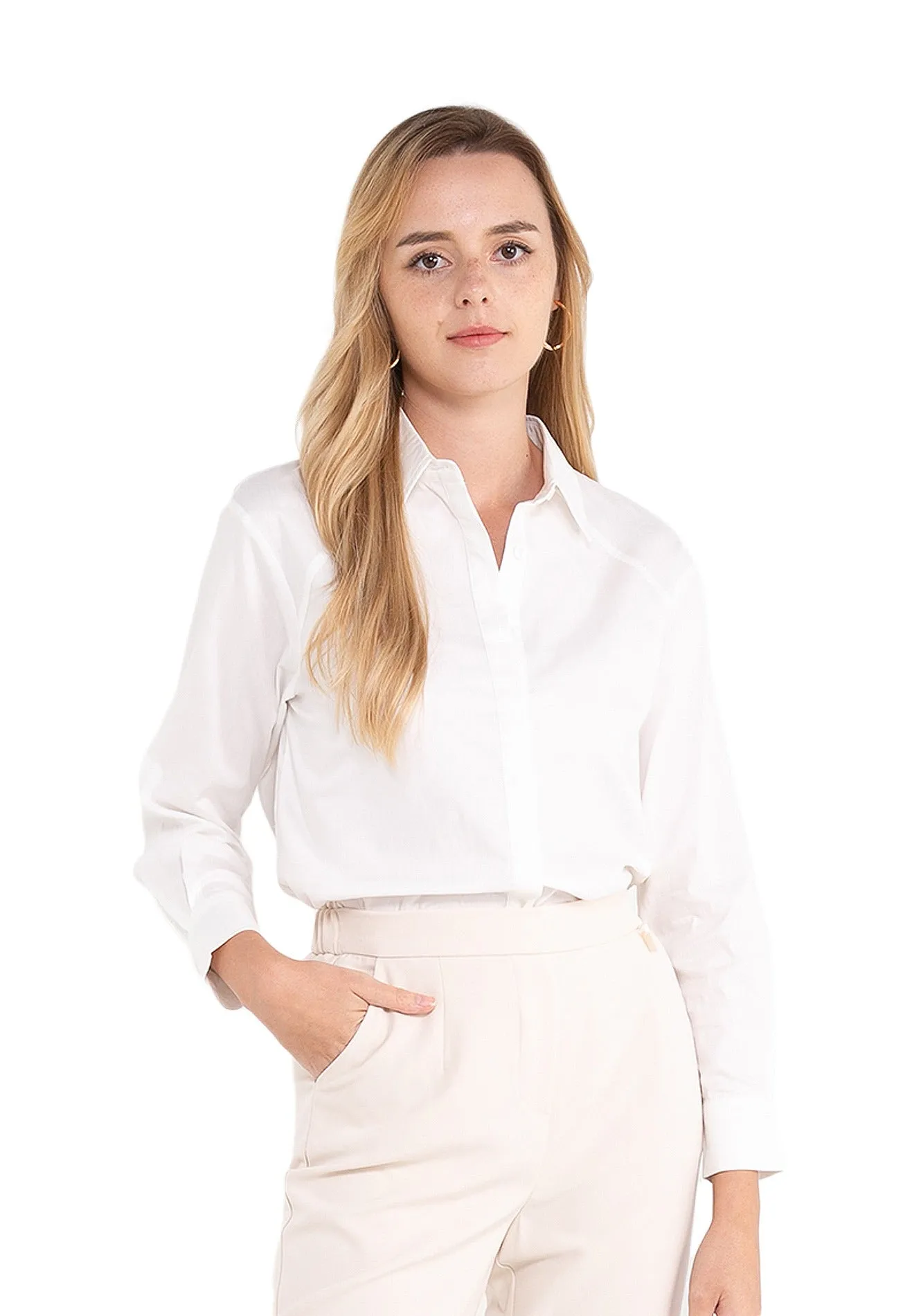 ELLE Apparel Basic Front Button Shirts