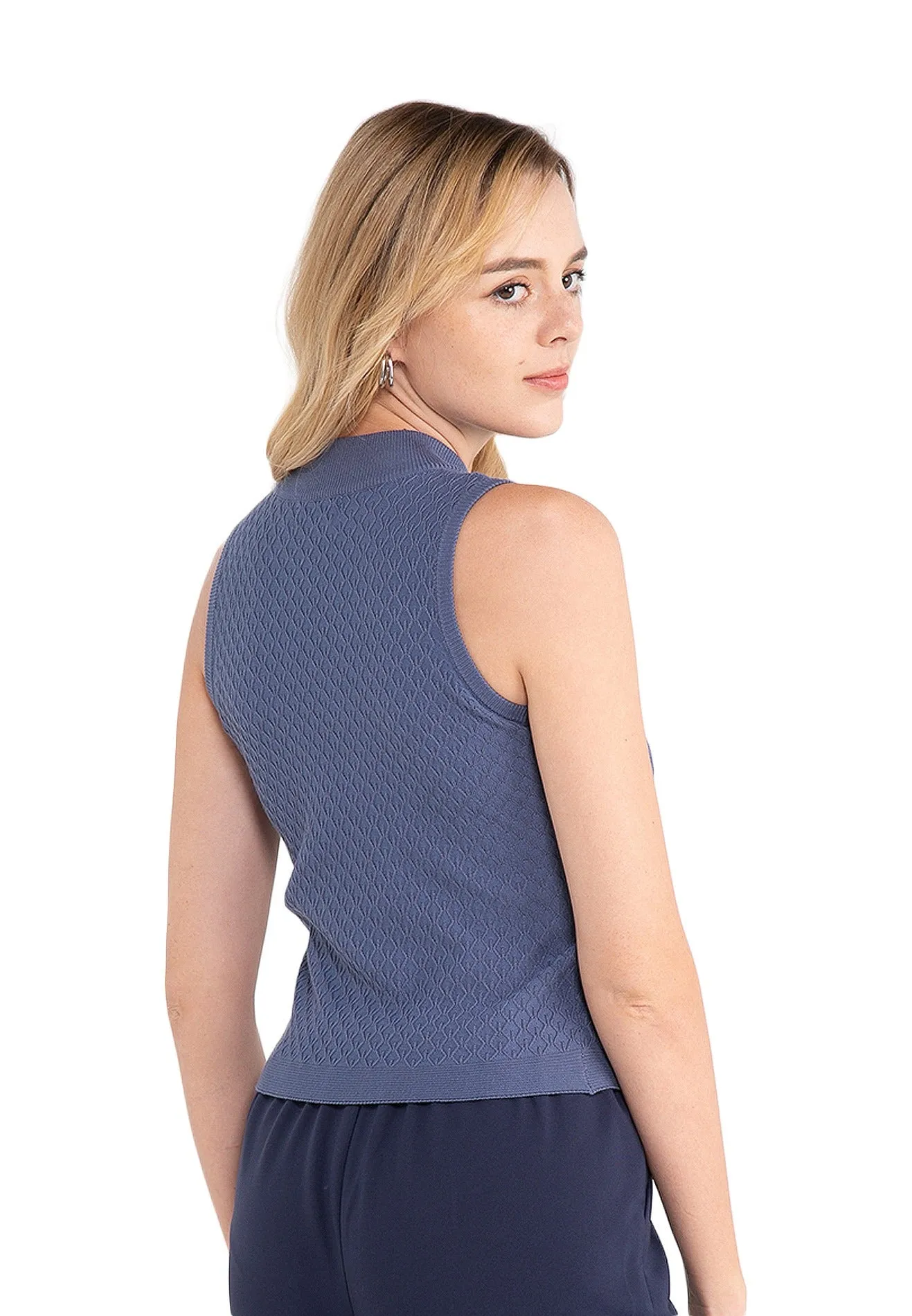 ELLE Apparel Sleeveless High Neck Knit Top