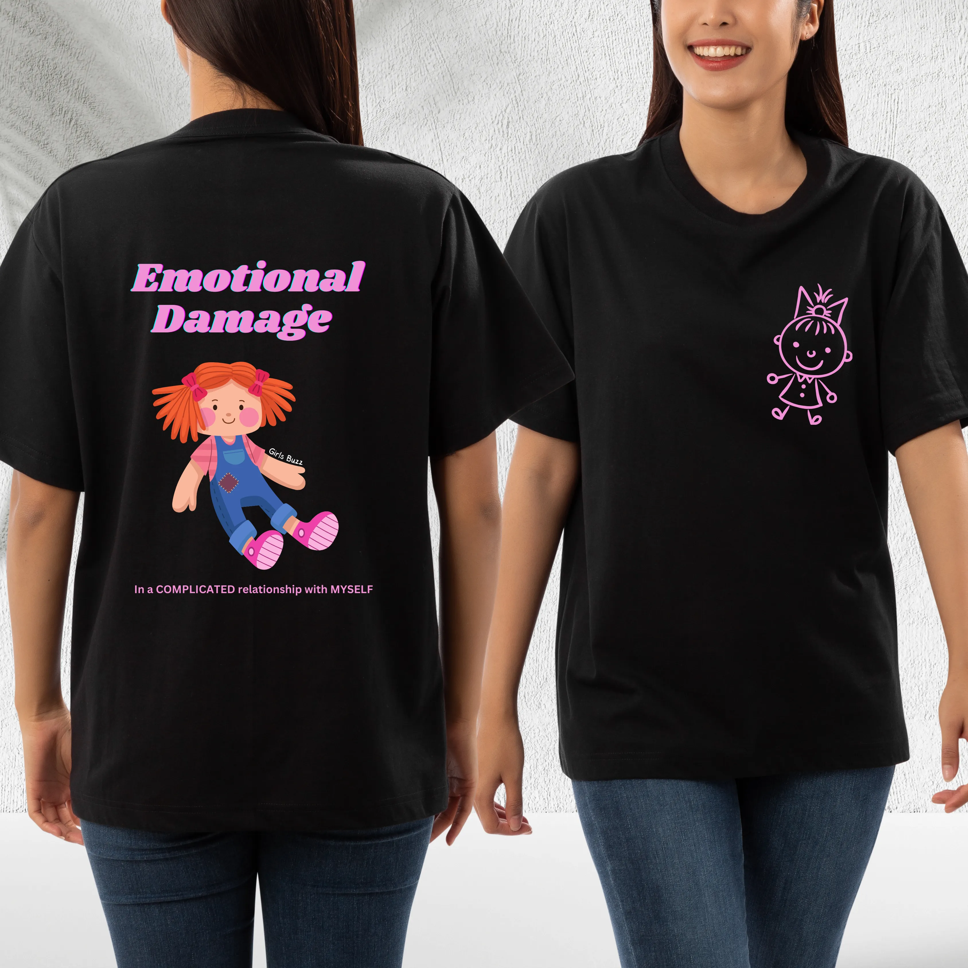 Emotional Damage Back Printed Oversized Tee