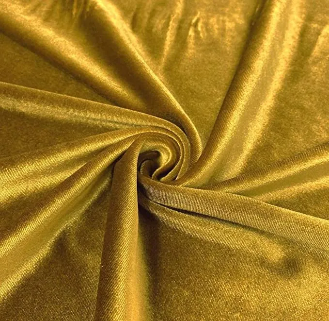 FabricLA | Stretch Velvet Fabric | 90% Polyester 10% Spandex | Gold