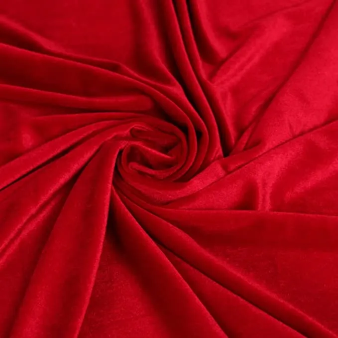 FabricLA | Stretch Velvet Fabric | 90% Polyester 10% Spandex | Red