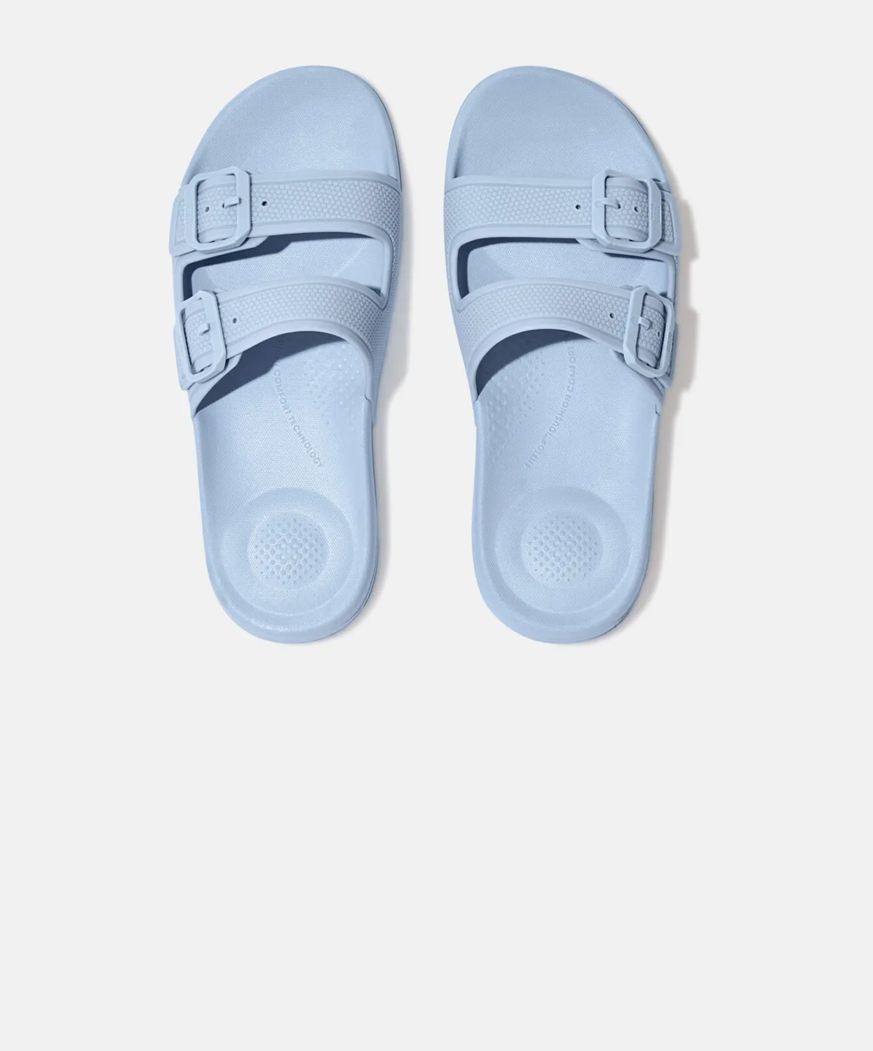 FitFlop iQushion Two Bar Buckle Slides Blue