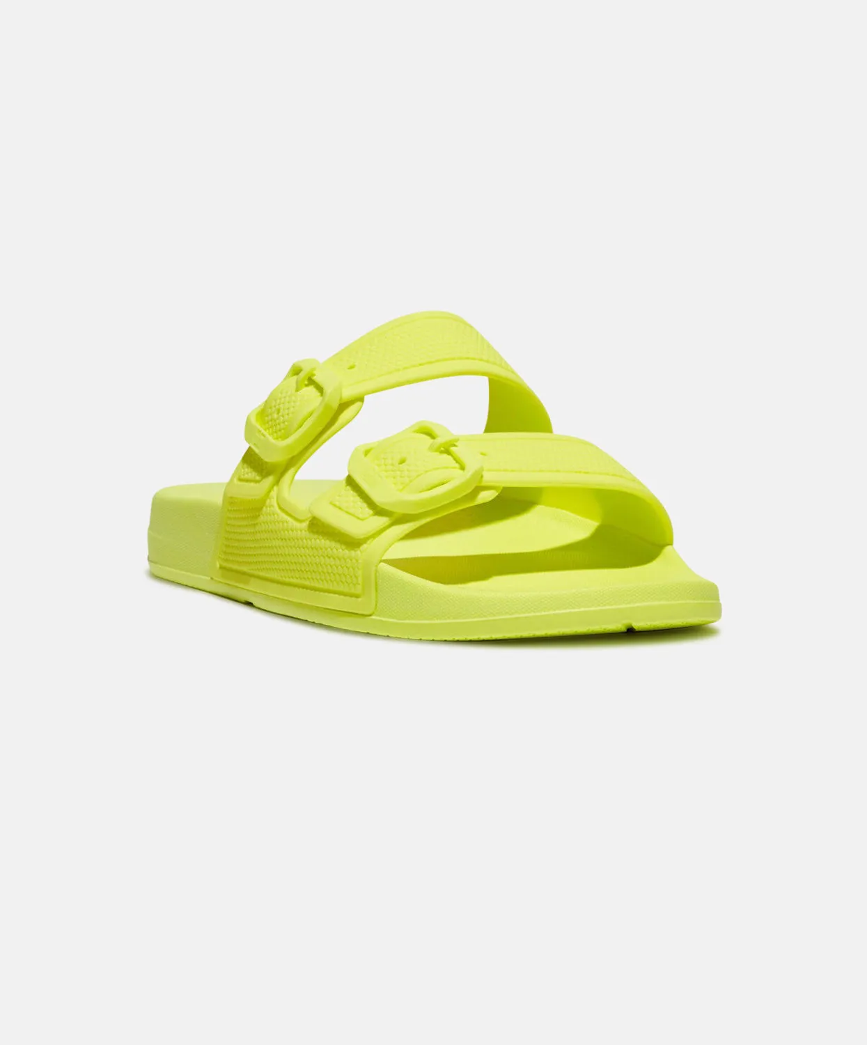 FitFlop iQushion Two Bar Buckle Slides Yellow