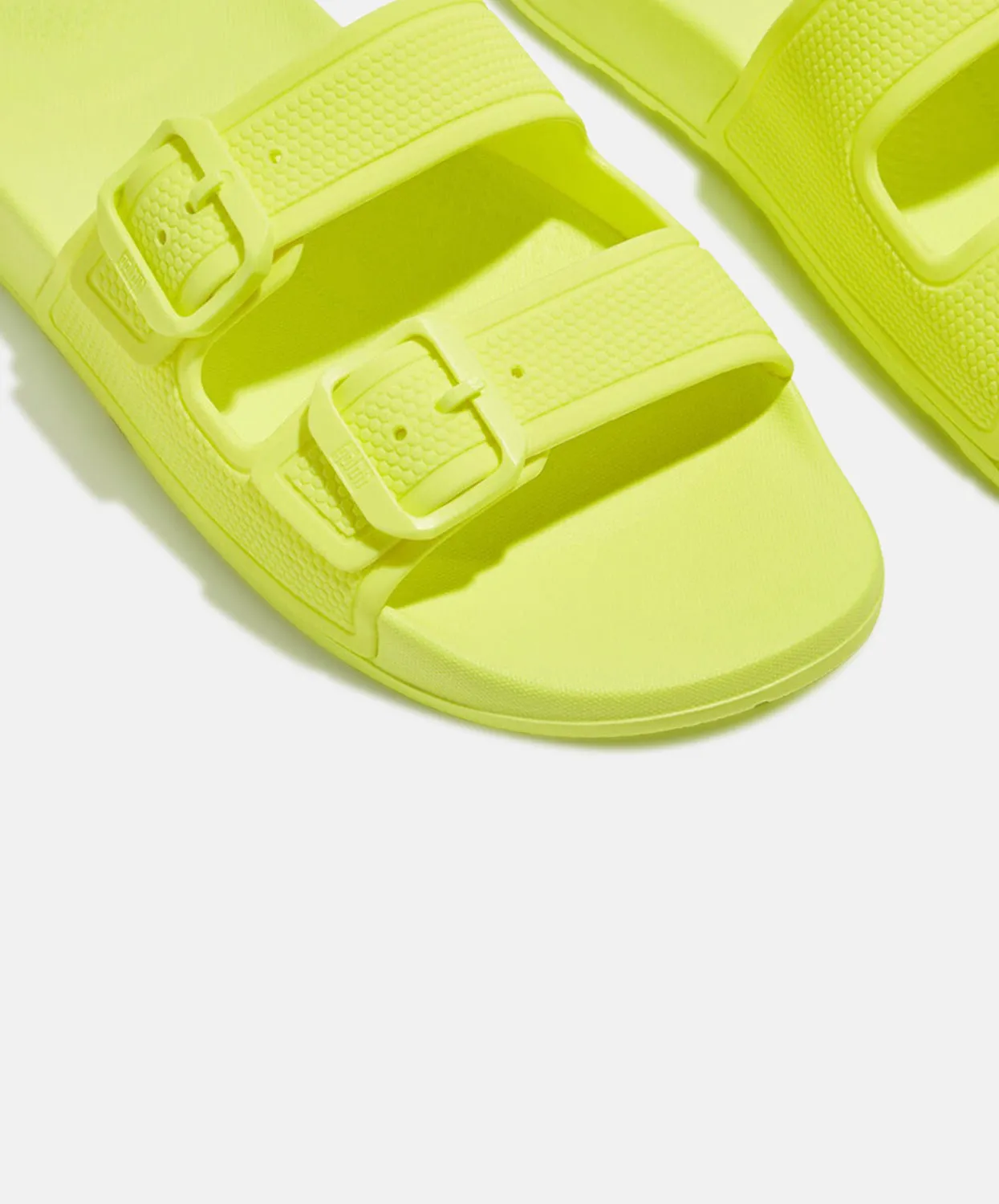 FitFlop iQushion Two Bar Buckle Slides Yellow