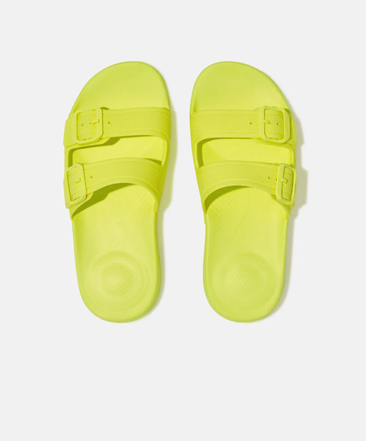 FitFlop iQushion Two Bar Buckle Slides Yellow