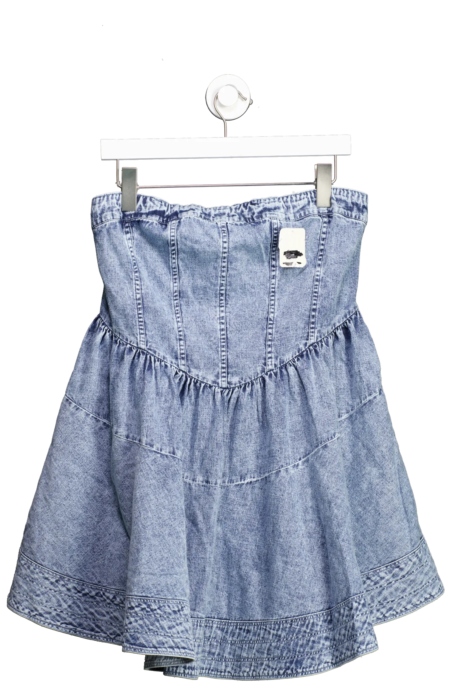 Free People Blue  Candace Denim Mini Dress UK M