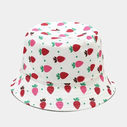 Fruit Cherry Bucket Hats for Girls Women Summer Sun Hat