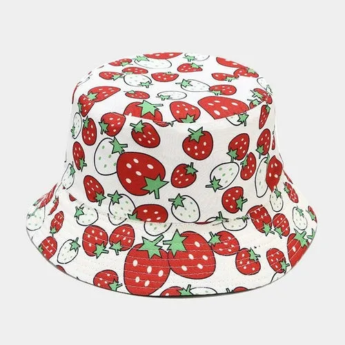 Fruit Cherry Bucket Hats for Girls Women Summer Sun Hat