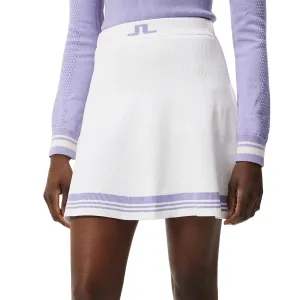 J.Lindeberg Women's Frida Stripe Knitted Golf Skirt - White