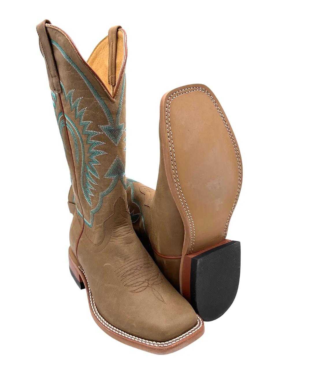 'Macie Bean' Women's 13" The Perfect Tan Western Square Toe - Pecan Barking Iron