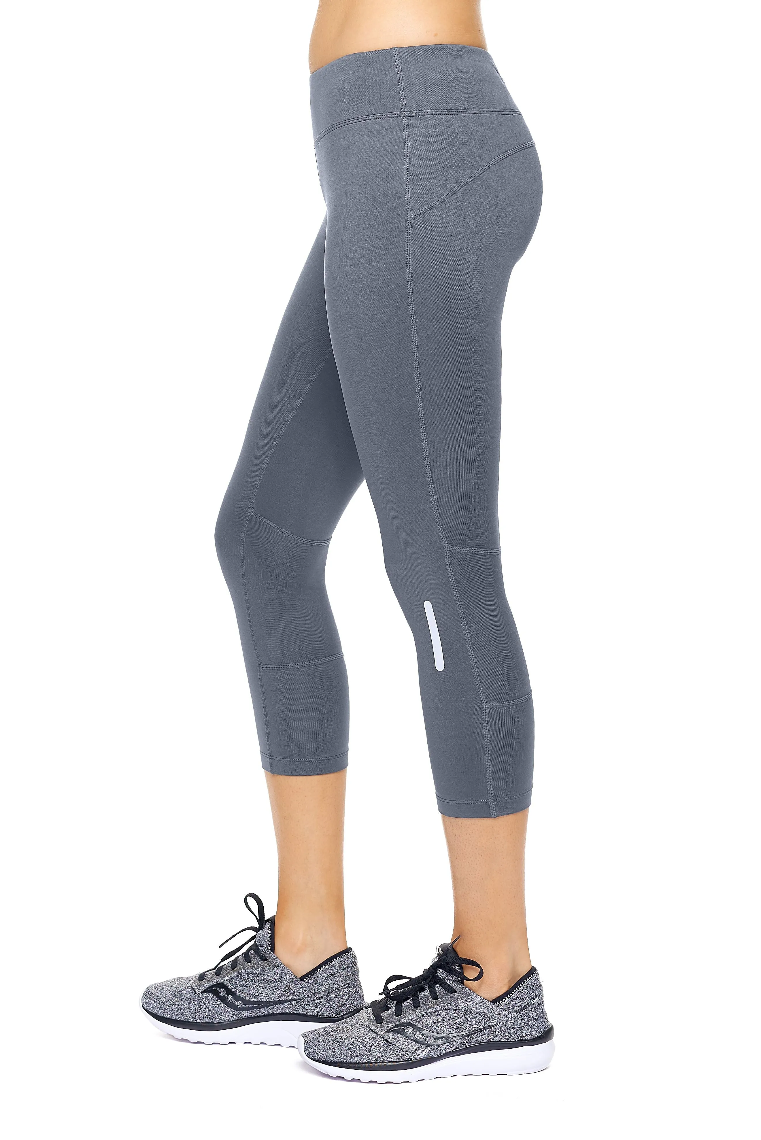 Mid-Rise Zipper Pocket Capri Leggings