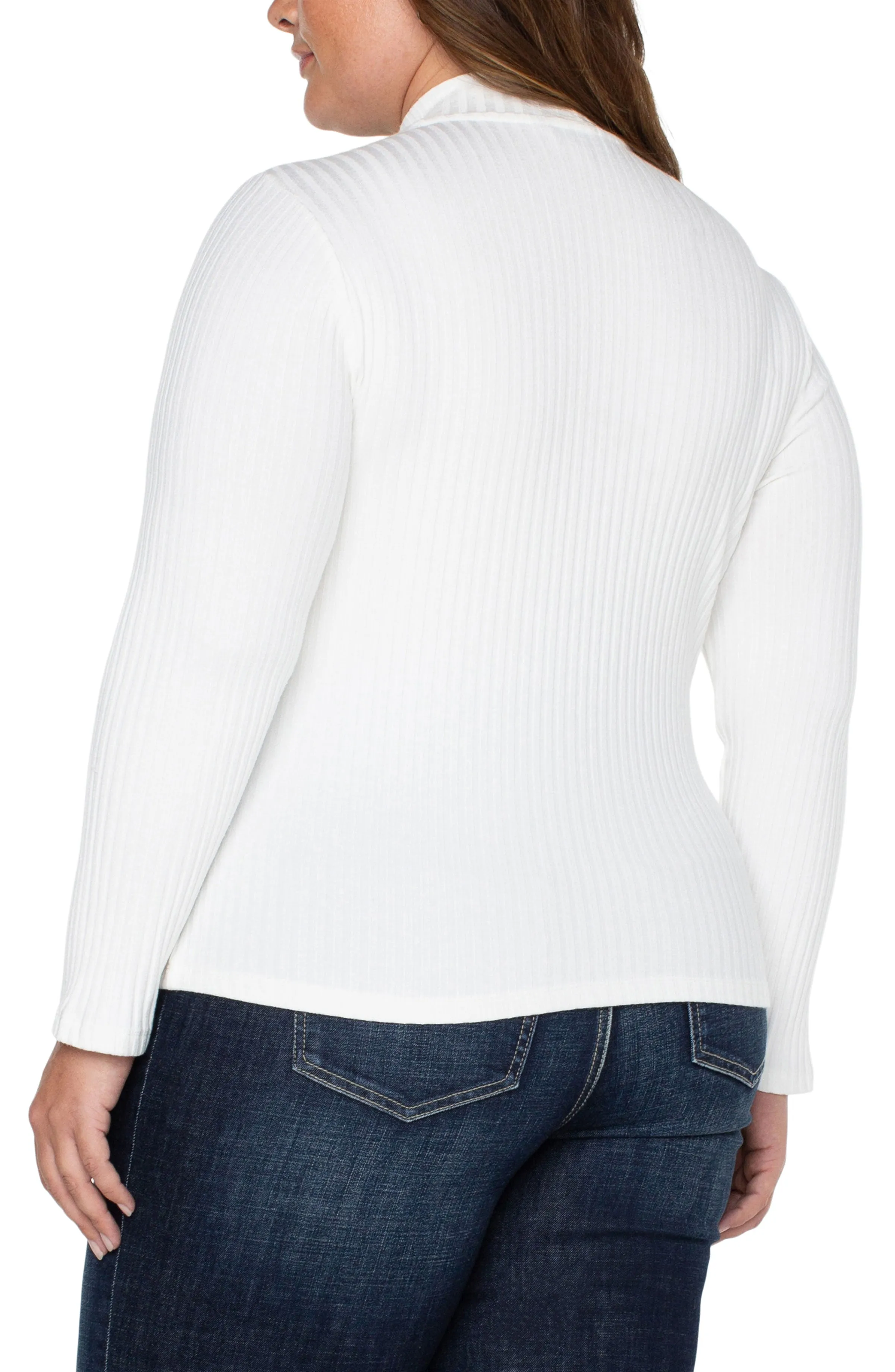 MOCK NECK LONG SLEEVE KNIT TOP