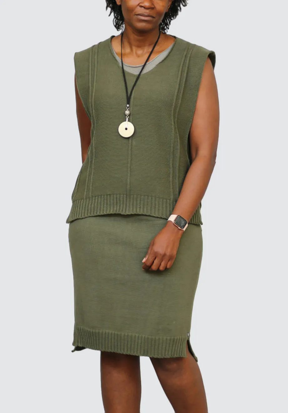 Ribbed Vest | Olive