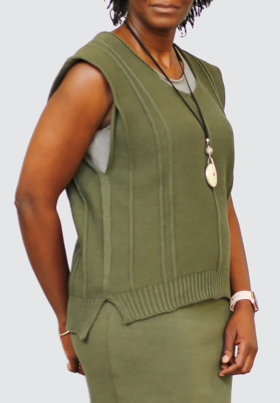 Ribbed Vest | Olive