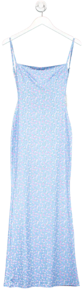 SHEIN Blue Rose Print Maxi Dress UK S